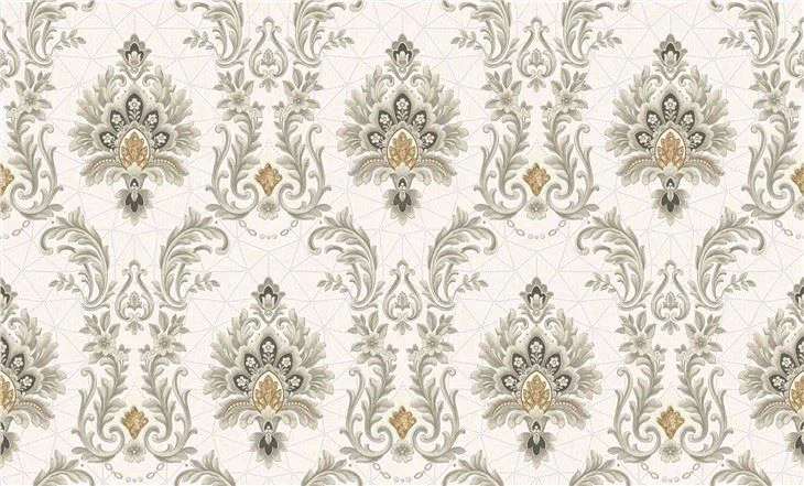 Big Size PVC Wallpaper with Damask Design